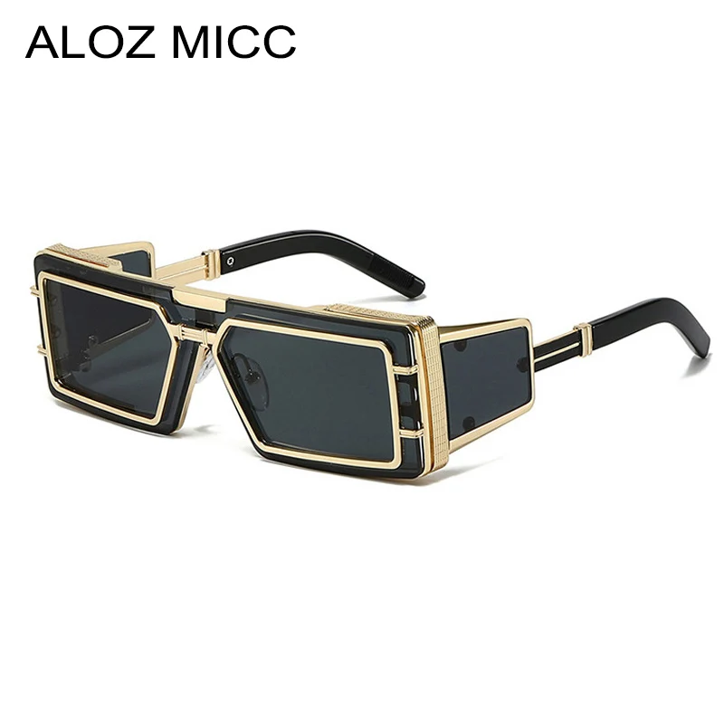 ALOZ MICC mode surdimensionné une pièce hommes lunettes de soleil Vintage métal Punk miroir nuances UV400 femmes luxe lunettes de soleil