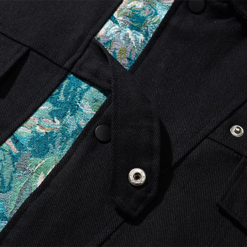 Autumn Varsity Jacket Men Cotton Embroidered Patchwork Stand Collar Jackets Japanese Harajuku Casual Coat Unisex Streetwear New