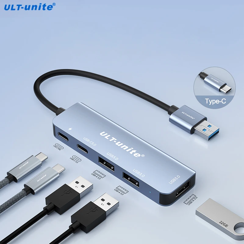 

USB 3.0 Splitter Adapter Type C Extender Hub for Laptop, PC, iMac, Surface Pro, MacBook, Mac Pro, Flash Drive, XPS, Mouse, HDD