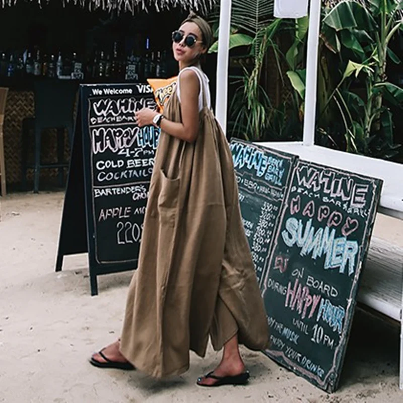 

Loose Cotton Linen Casual Overalls Women's Korean Sle Wide Leg Pants Faionable Versatile Nine Points Commute Sle