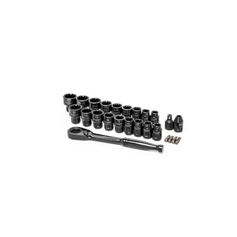 

25 Piece 3/8" Drive Pass-Thru X6 Standard Spline Mechanics Tool Set - CX6PT25