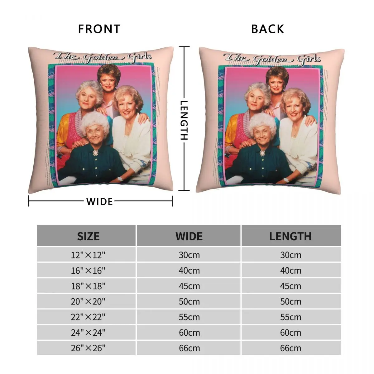 The Golden Girls Classic TV Show Square Pillowcase Polyester Linen Velvet Pattern Decor Throw Pillow Case Sofa Seater Cushion