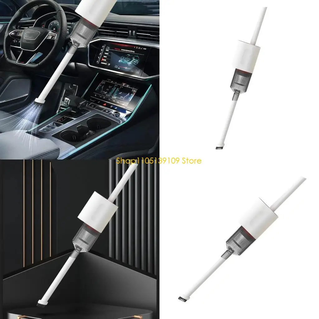 Cordless Car Vacuum Cleaner USB Rechargeable 40Min Runtime 12000Pa Strong Suction Compact Design for Vehicle Crevices