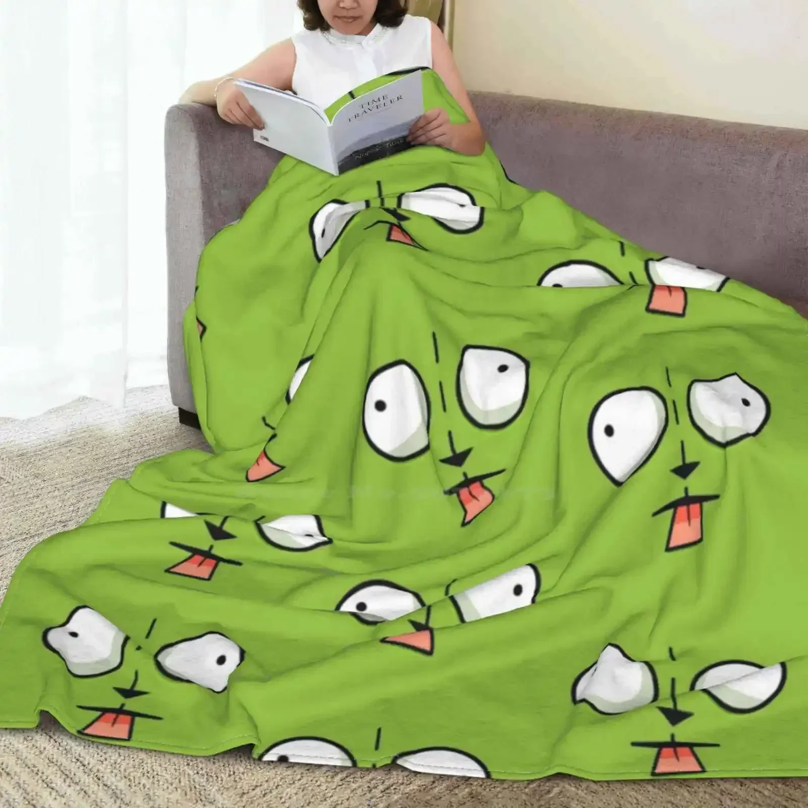 Gir Face-Invader Zim Cartoon Soft Warm Light Thin Blanket Gir Face Gir Artwork Cartoon Invader Zim Gir Invader Zim Artwork Gir