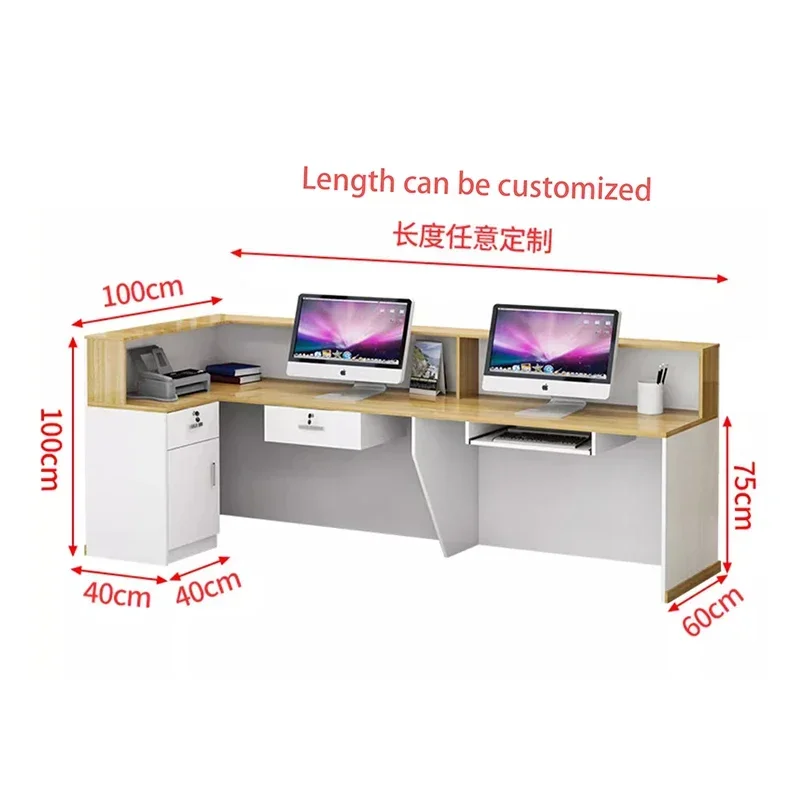 Display Salon Reception Desks Sign Beauty Retro Luxury Reception Desks Podium Nordic Recepción Negocio Commercial Furniture