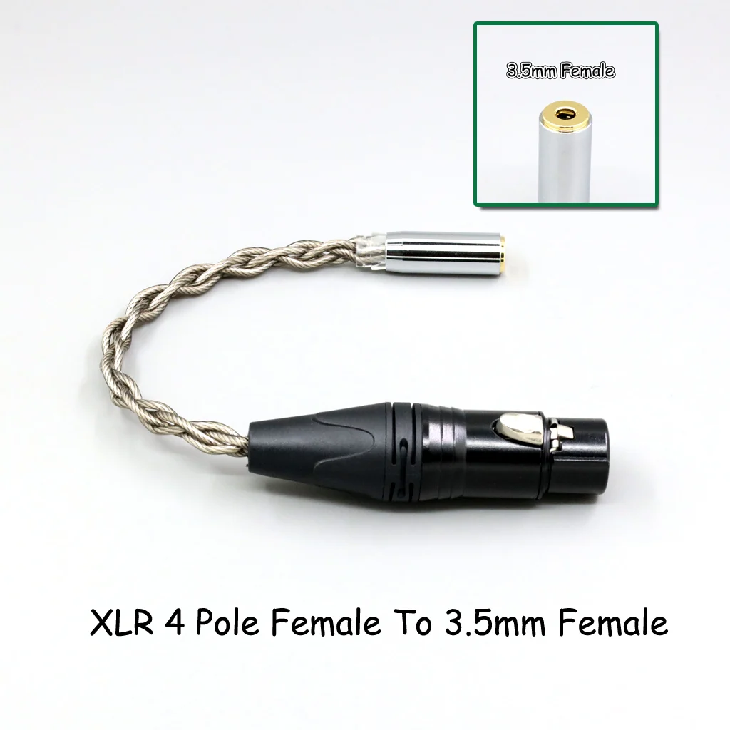 99 % reines Silber + Graphen versilbertes Schild-Kopfhörerkabel für 4,4 mm, 3,5 mm, 2,5 mm XLR 6,35 mm Stecker auf Buchse, Adapter-Konverter – Detail 26