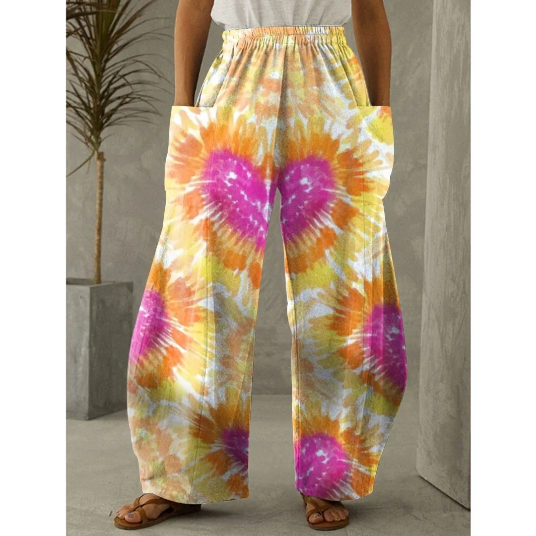 Hot Summer Street Hipster Pants, 3D Bright Print, Quick Drying, Breathable, Straight Elastic Belt, Loose Plus Size Fit