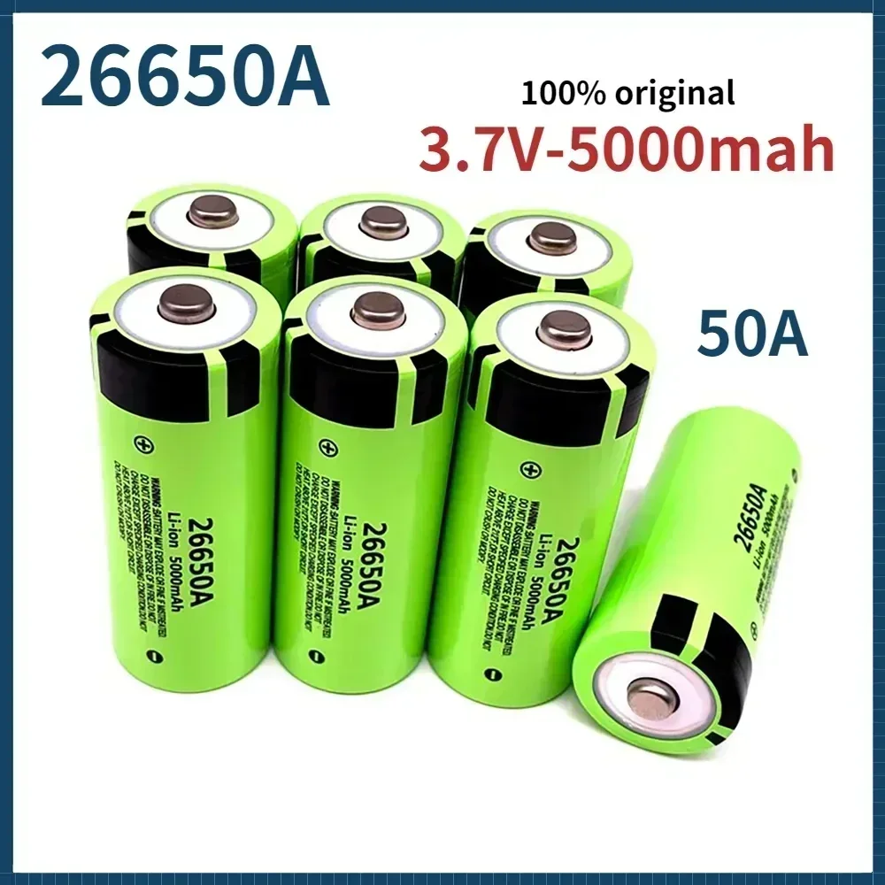 

2024 NEW 26650 3.7V 5000mAh 50A Power Lithium Ion Battery 26650A, Geeignet Für LED Taschenlampe