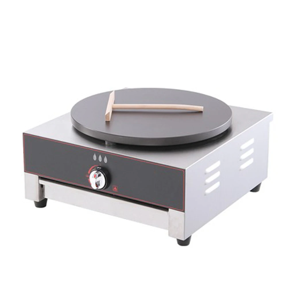 Comercial Gas Crepe Maker Single Plate Pancake Machine Circle Diameter 400mm French Bread Maker Pancake Crepe Machine