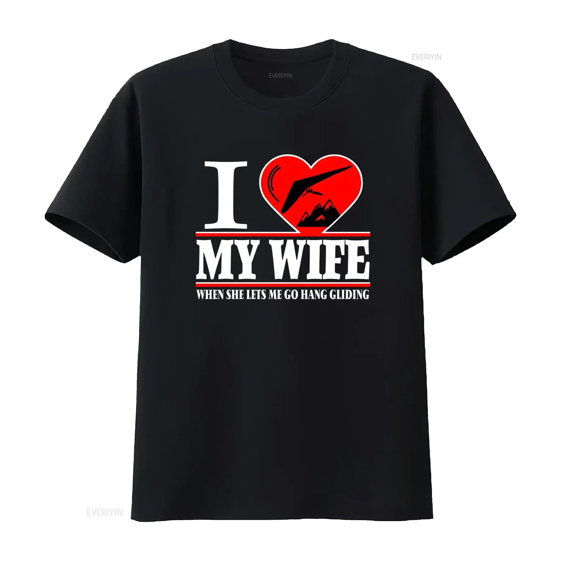 Funny Hang Gliding T Shirt for Men I Love My Wife When She Lets Me Go Perfect Glider Enthusiasts vintage Washed homme Casual