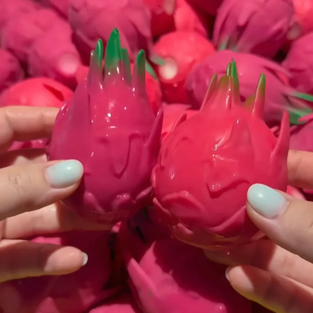 Squeeze Ball Stress Relief Dragon Fruit Squishy Slow Rising Pitaya Fidget Sensory Toy Soft Decompression Vent Office Gift Adult