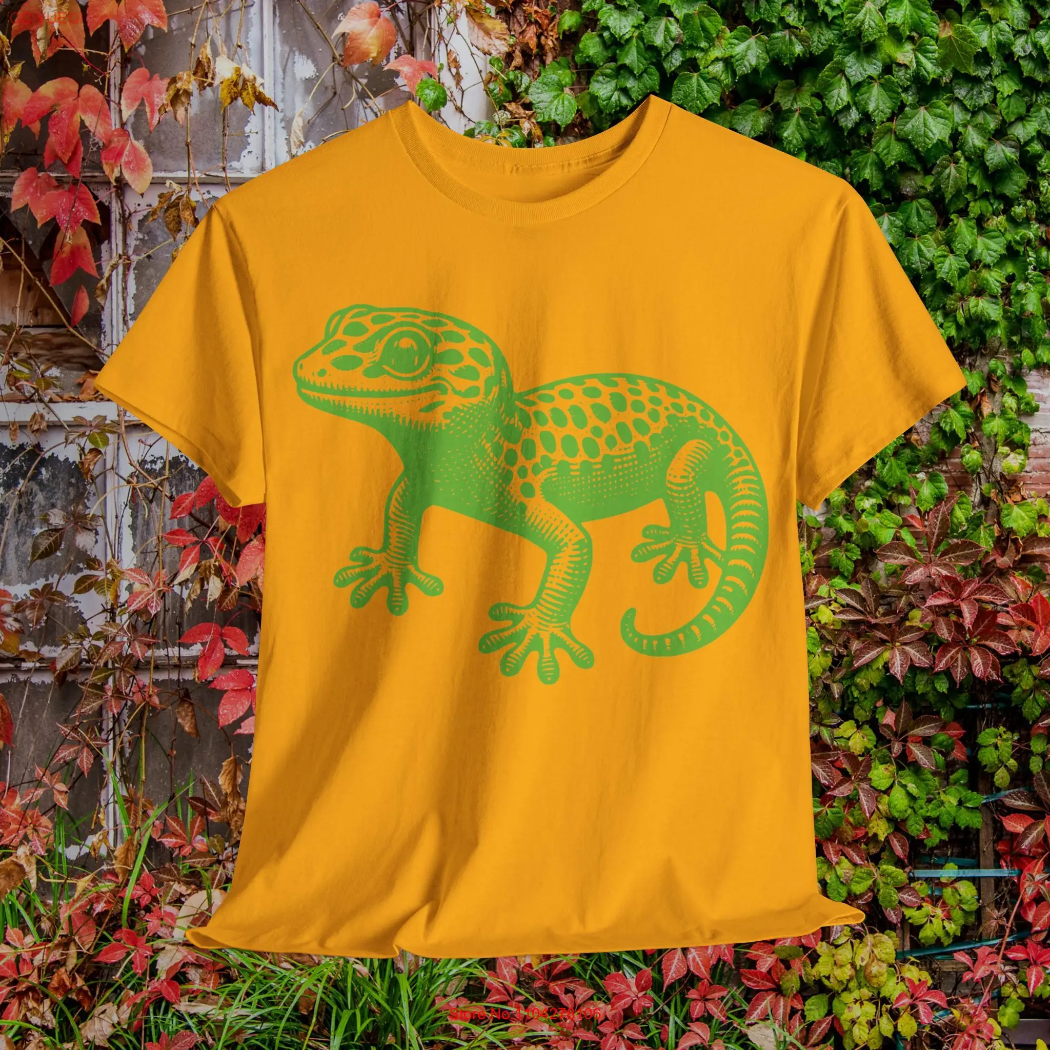 

Зеленая футболка с гекконом, милая летняя футболка унисекс в винтажном стиле с длинными или короткими рукавами