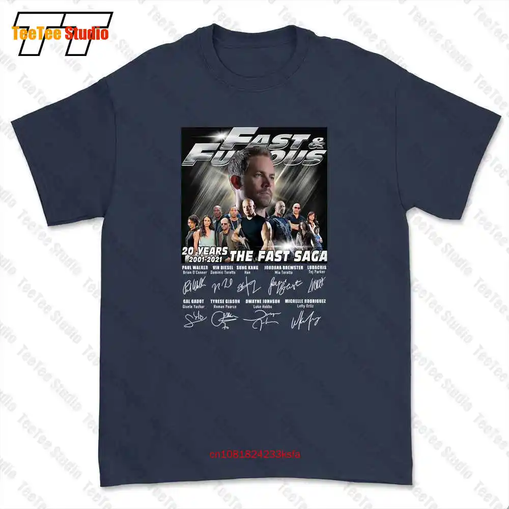 Paul Walker With Fast And Furious Movie Characters 20 Years T-shirt Tee FB1F