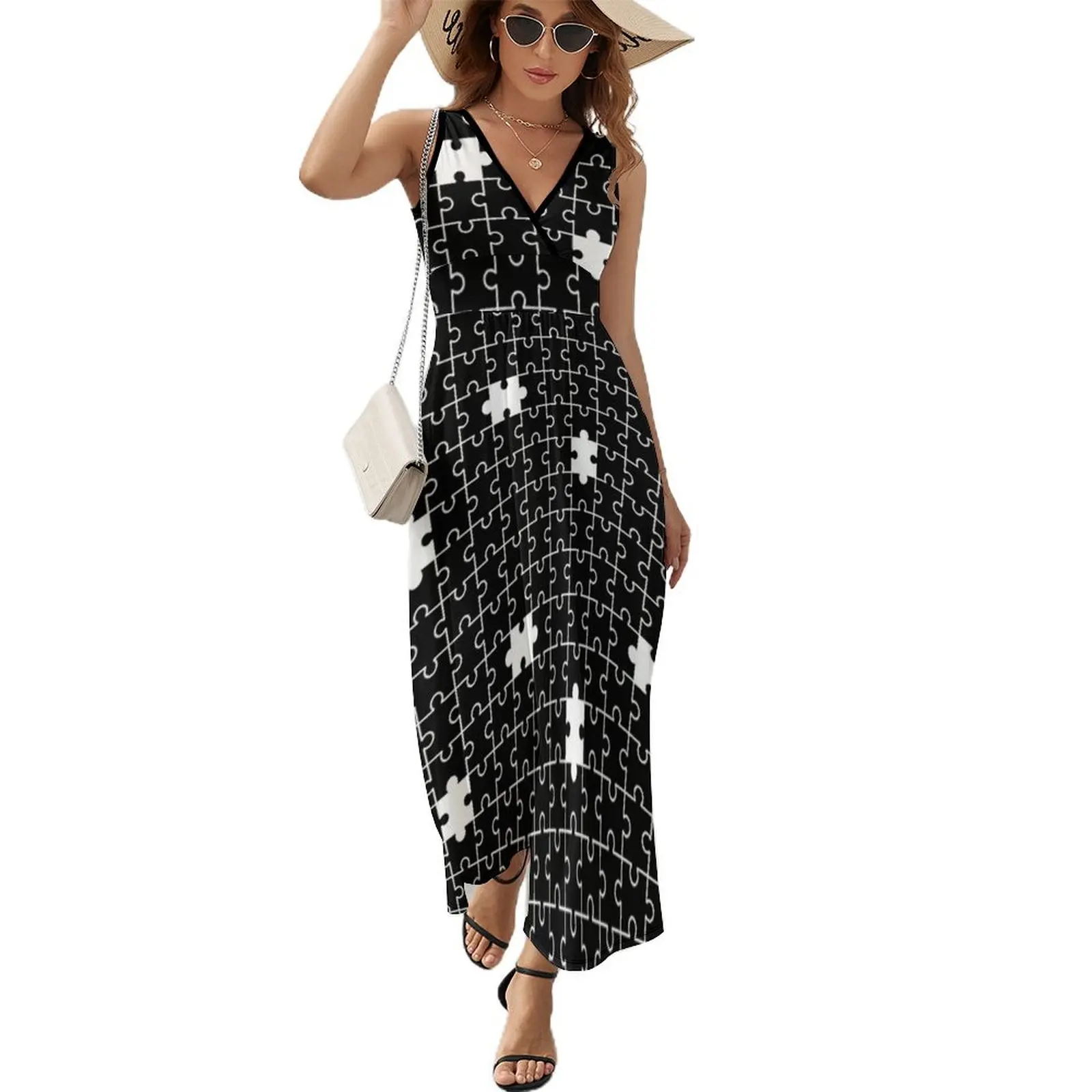 Puzzle Sleeveless Dress Woman fashion women's fashion dresses