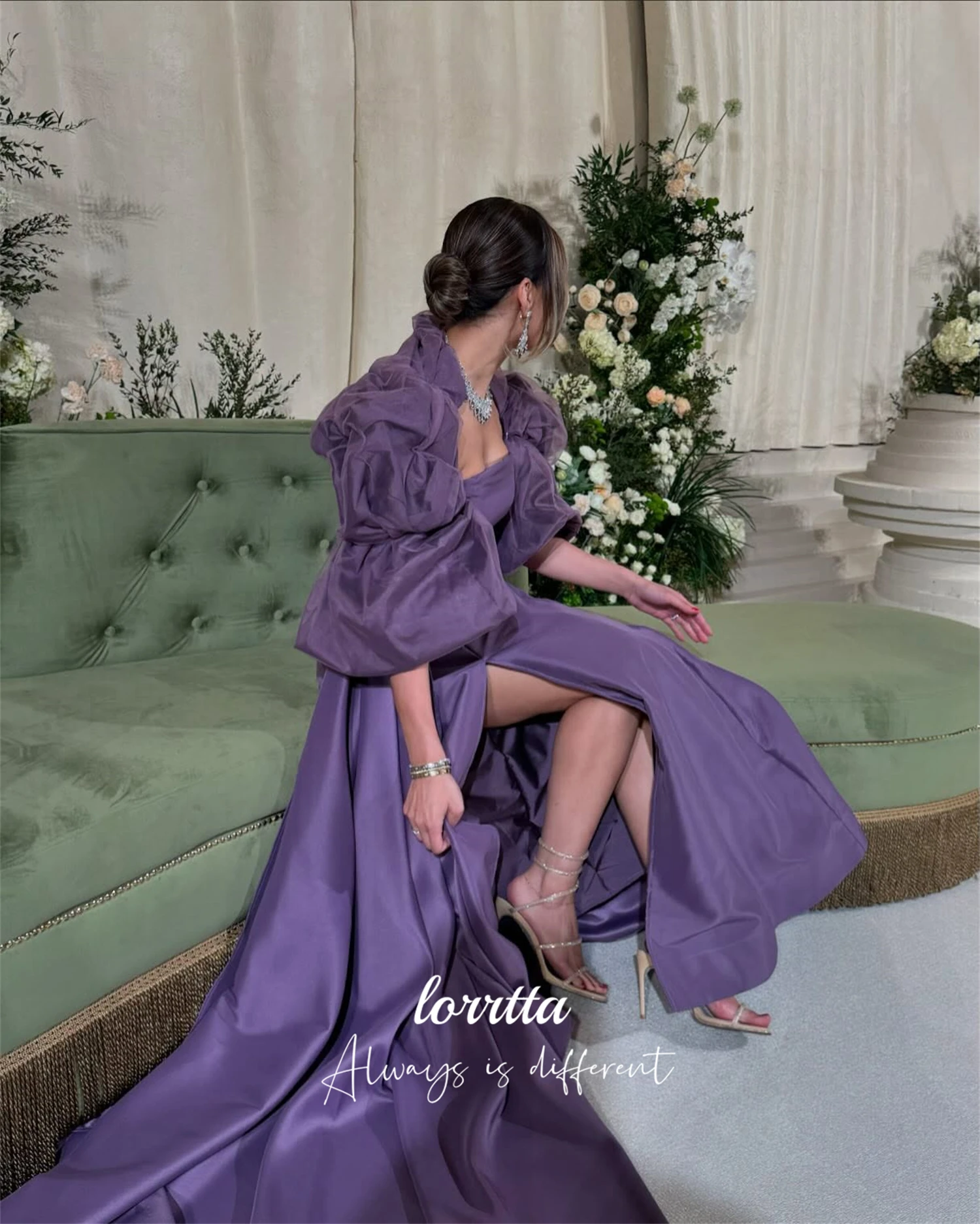 Loretta Maßgeschneidertes Abendkleid, luxuriöse Abendkleider für Damen, elegante Damenkleider für Hochzeit, Party, lila Ballkleider