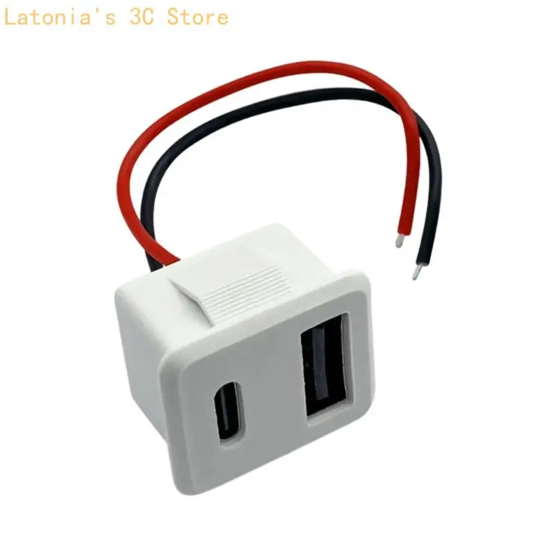 Double Layer USB and Type C Power Socket With Stable Current Transmission for Multiple Devices Compactly X3UB