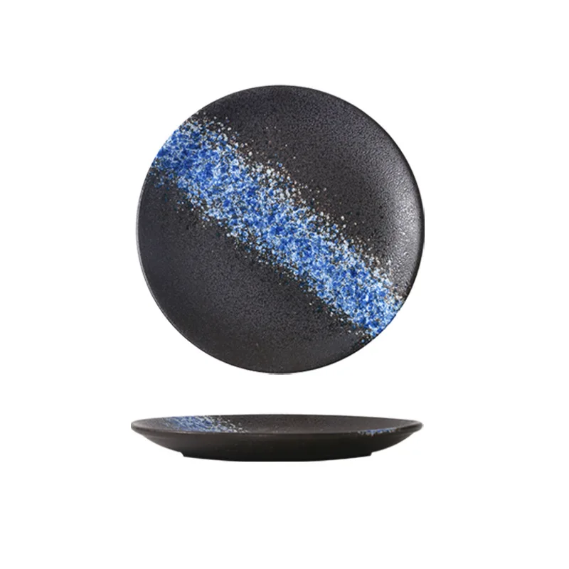 High Appearance Level Japanese Ceramic Tableware Bone Dish Home Platter Western Steak Plate Pasta Salad Fruit Porcelain Plate view 5