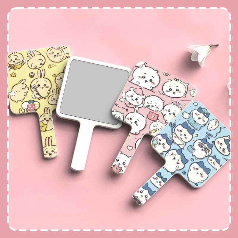 

Chikawa Surrounding Small Mirror Female Student Portable Dormitory Handheld Bag Handle Portable Makeup Mirror Makeup
