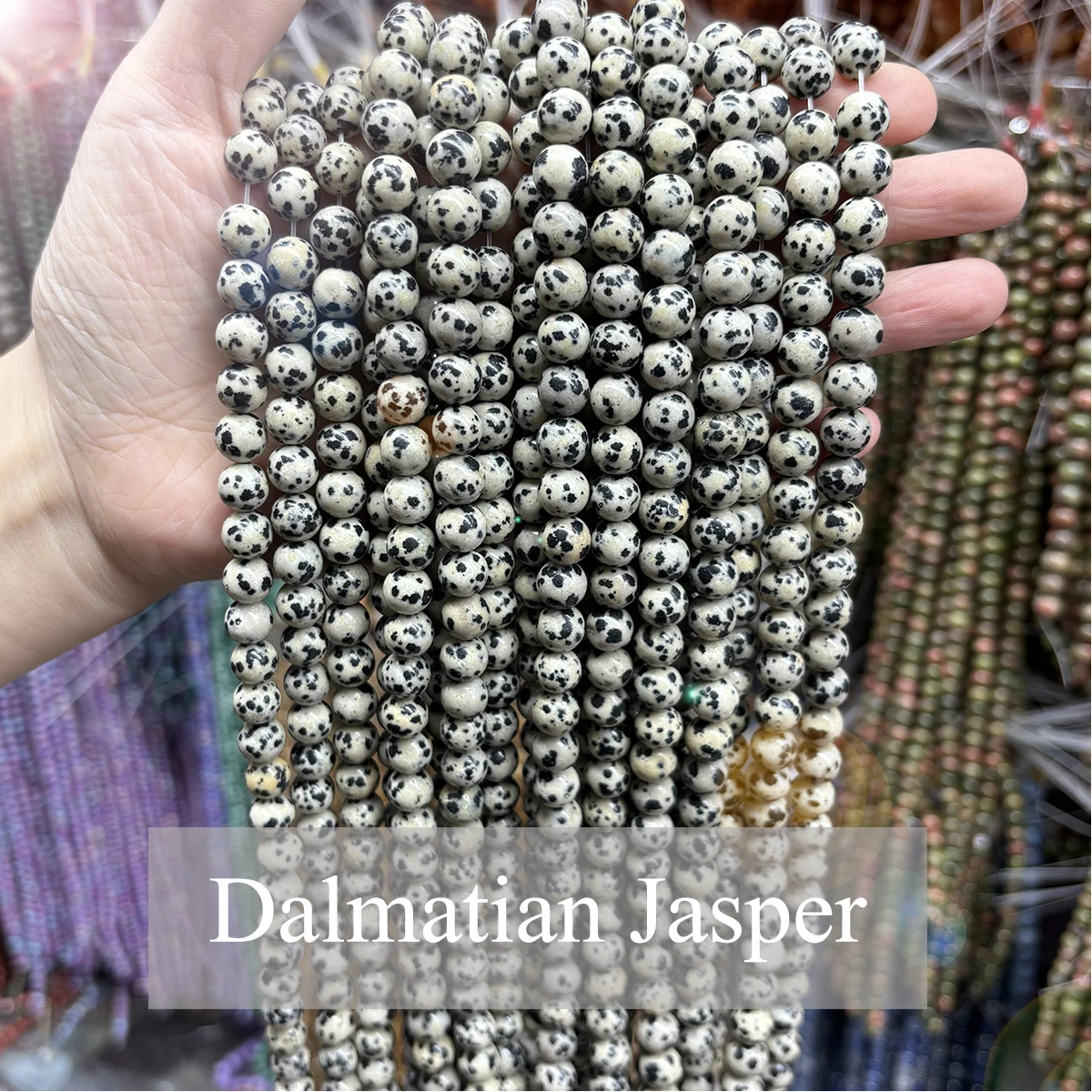 Dalmatian Jasper Beads 4 6 8 10mm Natural Dalmatian Jasper Stone Loose Beads Bracelet Making Necklace Craft DIY Jewelry Supplies