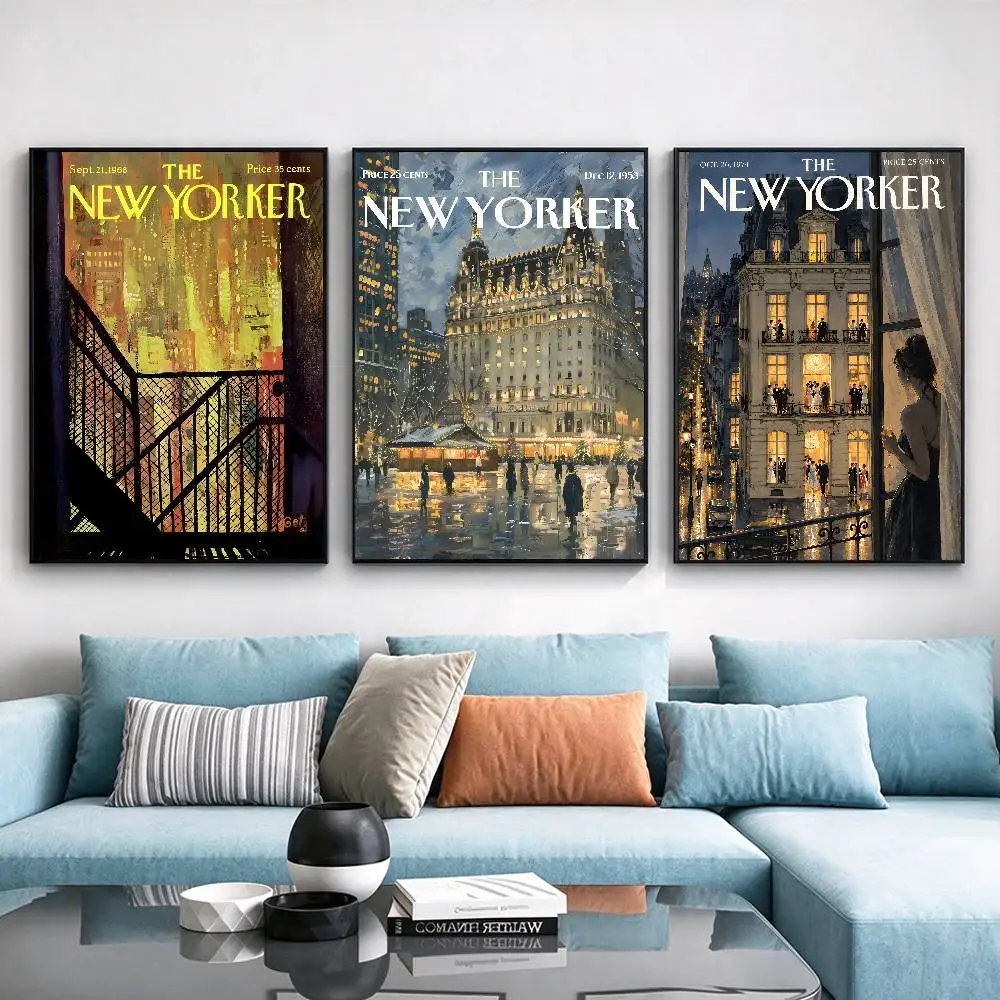 Magazine Retro The N-New Y-YorkerS Poster Waterproof Wall Art Sticker For Bar Living Room Vintage Decor High Quality Print