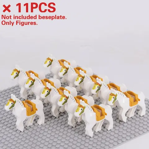 Medeltida militärset Kavallerifigurer Krigshästar Djur Byggstenar Delar Riddare Vapen Tillbehör Leksaker för barn Presenter 8 best sales Lego medeltida vapen - №3