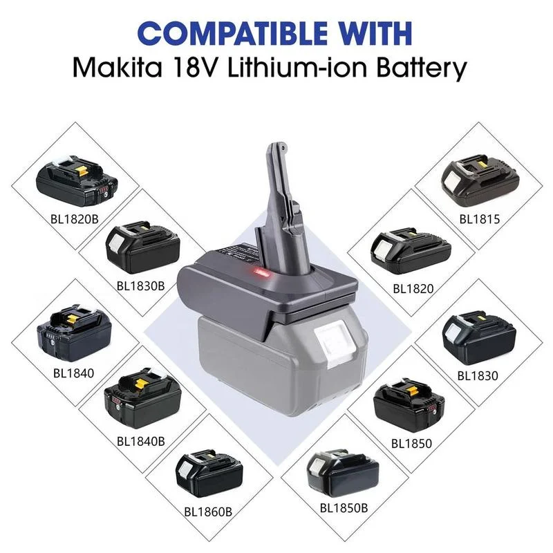 NEW Adapter for Makita 18V Li-ion Battery BL1850 BL1815 BL1830 Convert To for Dyson V7 V8 Battery for Dyson Vacuum Cleaner Use