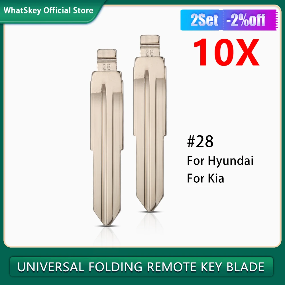 10Pcs/Lot Metal Blank Uncut Flip KD VVDI Key Blade #28 For Kia Accent Rio New Refine For Hyundai Elantra Blade Replacement