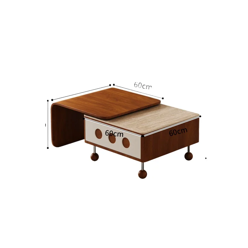 

Living room home solid wood used for high-end Italian modern simple round coffee table