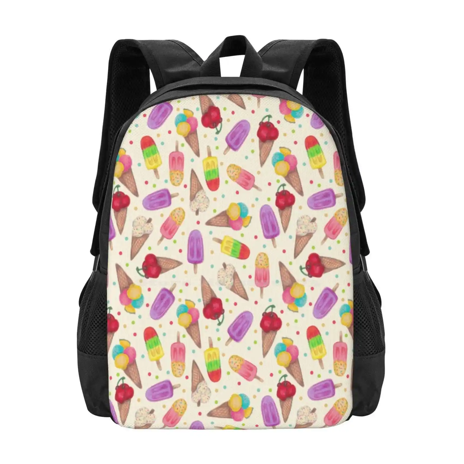 I Scream For Icecream! Reprise Backpacks For School Teenagers Girls Travel Bags Icecream Sweets Treat Ice Lolly Yum Delicious