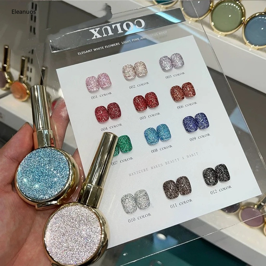 SR Magnetic Gel 12pcs/16pcs Gel Nail Polish With Display 15ml Crystal Cat Eye Semi Permanent Reflective UV LED For Nail Salon