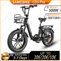 Electric Bicycle 500W Powerful Motor 36V13AH Lithium Battery Foldable City Electric Bike 20*4.0 Inch Fat Tire All Terrain E-bike