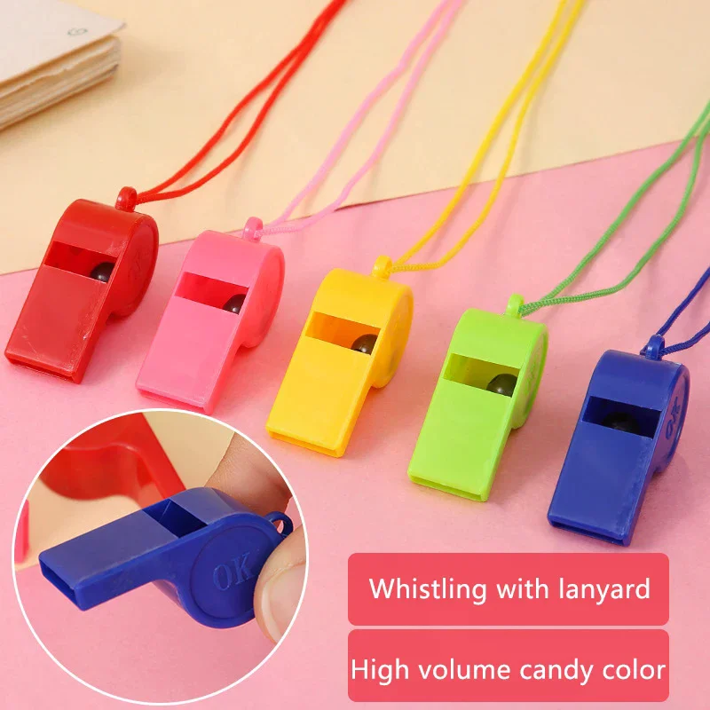 Sifflet noir de haute qualité pour jeu d'arbitre, col licou, pour voyage en plein air, randonnée, adapté aux jeux de basket-ball et de volley-ball