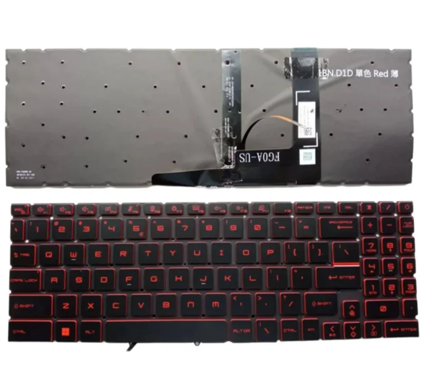 US Red backlit keyboard for MSI Katana GF66 GF76 & Pulse GL66 GL76 Red Backlit MS-1582