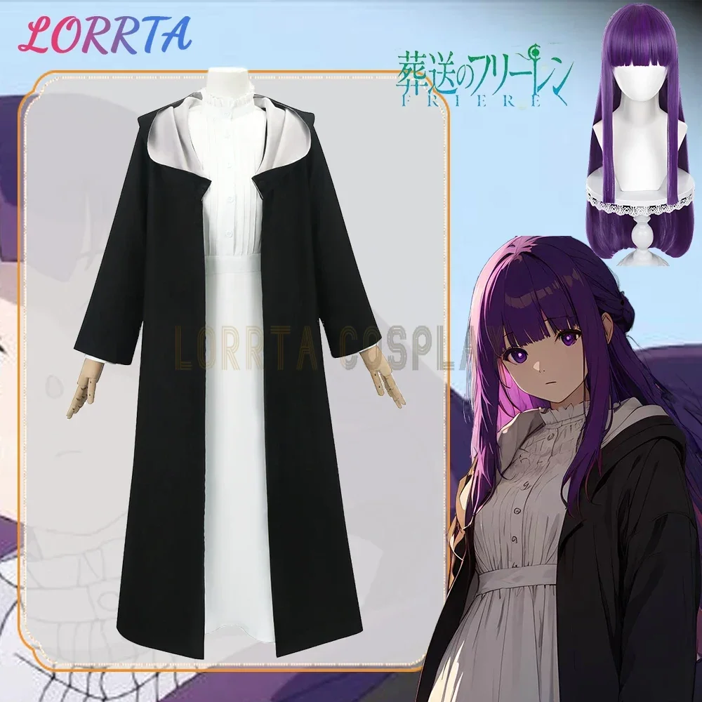 

Frieren Fern Cosplay Costume Wig Anime Frieren Beyond Journey's End Cloak Coat Dress Headwear Halloween Party Women Cosplay