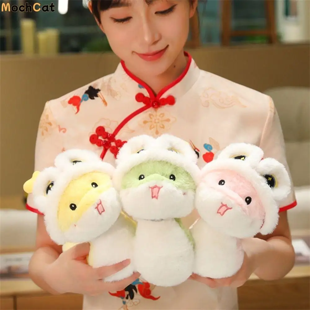 

Good Wishes 24CM Snake Stuffed Toy Flower Lion Dance Snake Plush Dolls Fluffy Blessing Snake New Year Mascot Children Gift