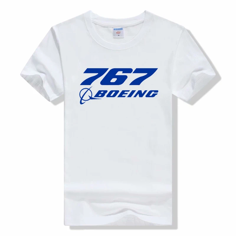 Summer BOEING AEROPLANE Print t Shirt Casual Solid Short Sleeve Breathable Cotton  Short sleeved tops t shirt