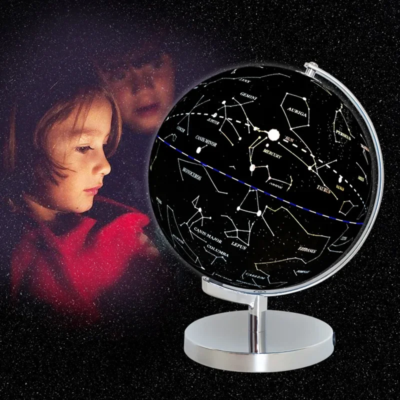 New 25cm Constellation World Earth Globe with Illumination Geography Educational Toy with Stand Home Office Gift School Supplies