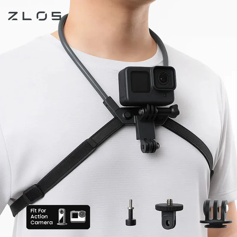 

ZLOS PS04 Magnetic Neck Holder POV Mount Adjustable AntiShake Strap for Action Camera GoPro DJI Insta360 Outdoor Sports