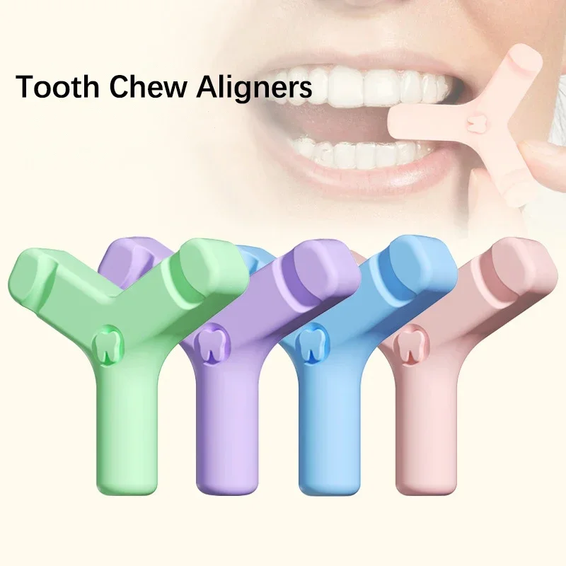 8x4Pcs/Box Dental Aligner Chewies Silicone Teeth Stick Bite Orthodontic Bite Chewies Prevent Face Distortion Y Shaped