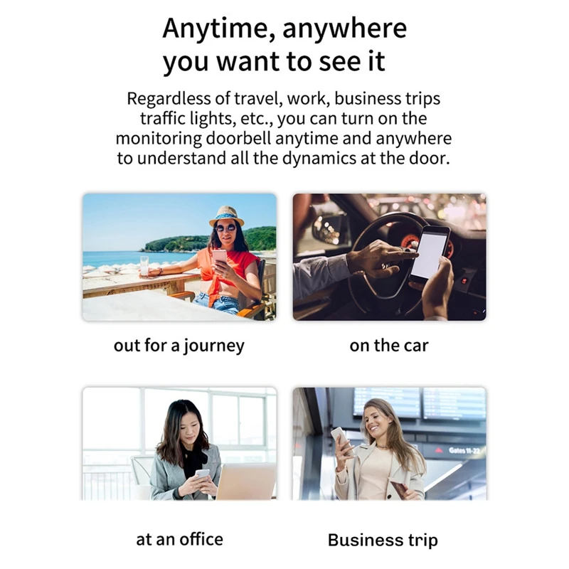 Tuya-スマートドアベルカメラ,wifiビデオインターホン,防水,屋外セキュリティ保護,双方向オーディオ,EUプラグ,1080p
