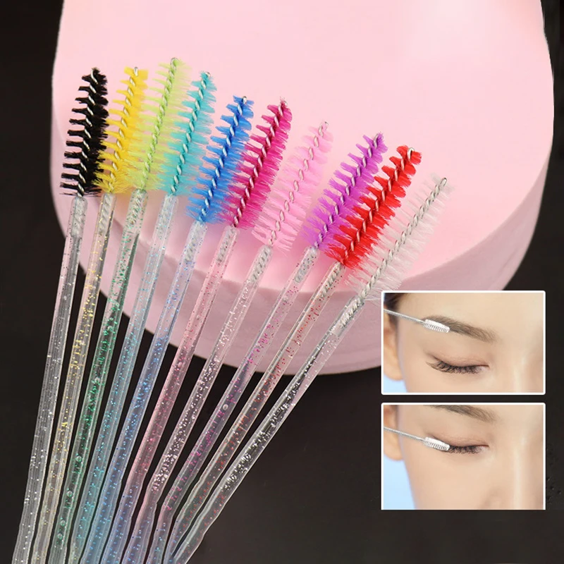 50Pcs Disposable Eyelash Brushes Eyelashes Extension Tools Eyebrow Brush Mascara Wands Applicator Spoolers Eyelashes Cosmetic