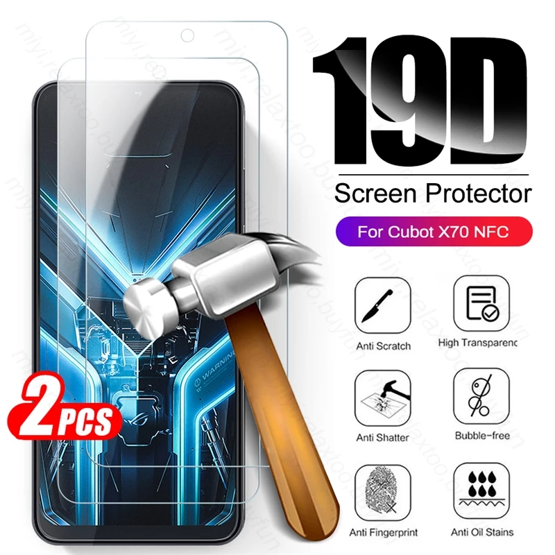 2PCS 9H Premium Tempered Glass For Cubot X70 X 70 70X 4G Cubotx70 NFC 2023 6.58\