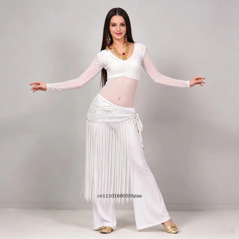 Adult Belly Dance Costume Set Professional Top Pants Hip Scarf Lady Oriental Dance Outfit For Practice Stage Performance Daily