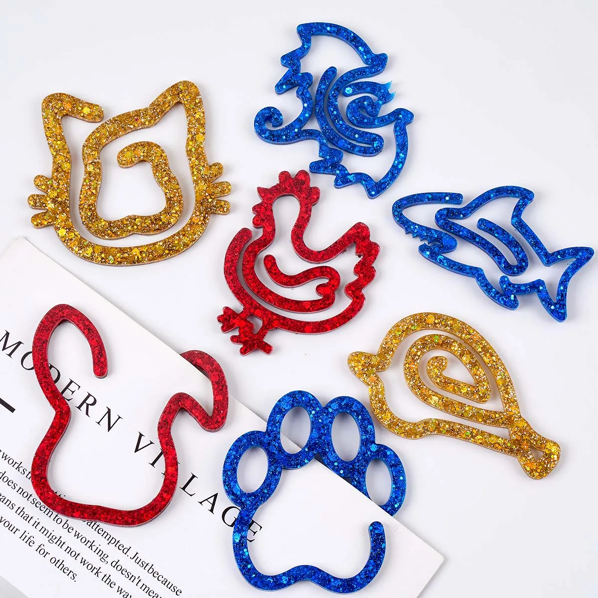 3D Kaninchen Katze Schildkröte Form Büroklammer Lesezeichen Uv Epoxidharz Form Kreatives Tier Design Büroklammer Handwerk Silikonformen
