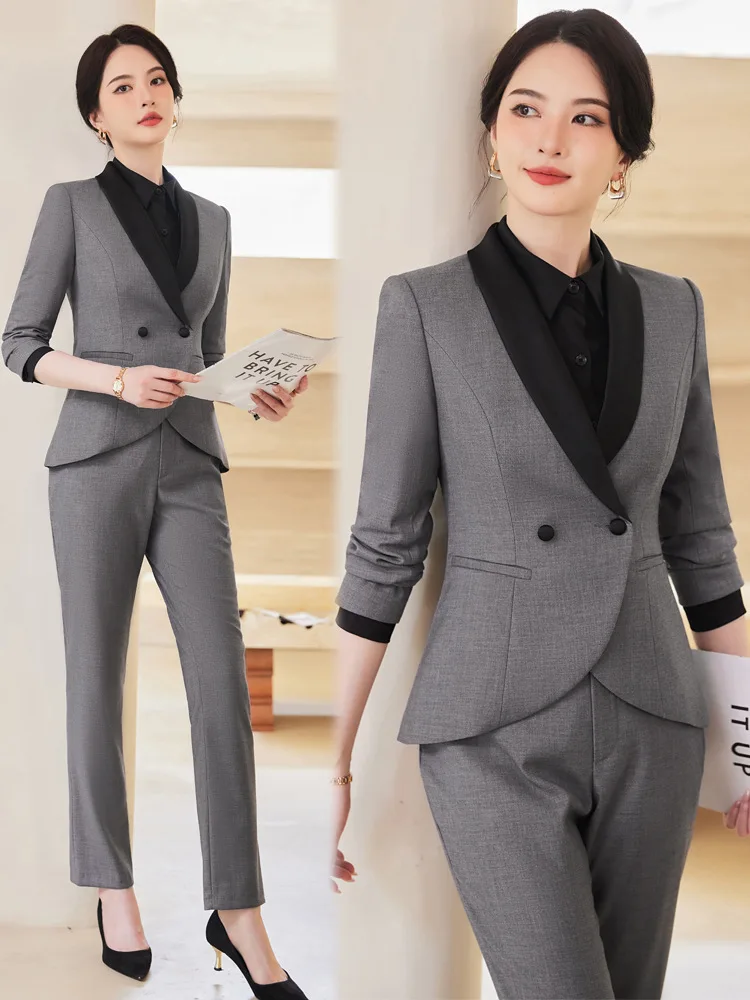 

New Elegant Business Suit Women's Long Sleeve Business Suit Manager Formal Wear Jewelry Shop Workwear Teacher Interview Suit