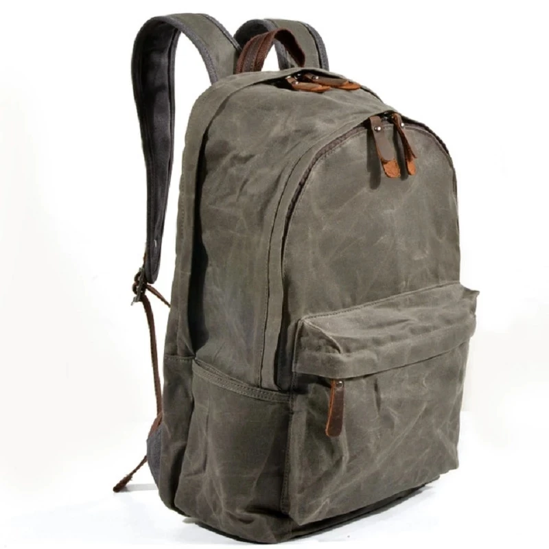 جديد مصمم مقاوم للماء النفط الشمع قماش Daypacks للجنسين الرجال Vintage حقائب الظهر النساء مكافحة سرقة حقيبة ظهر للسفر ريترو Mochilas