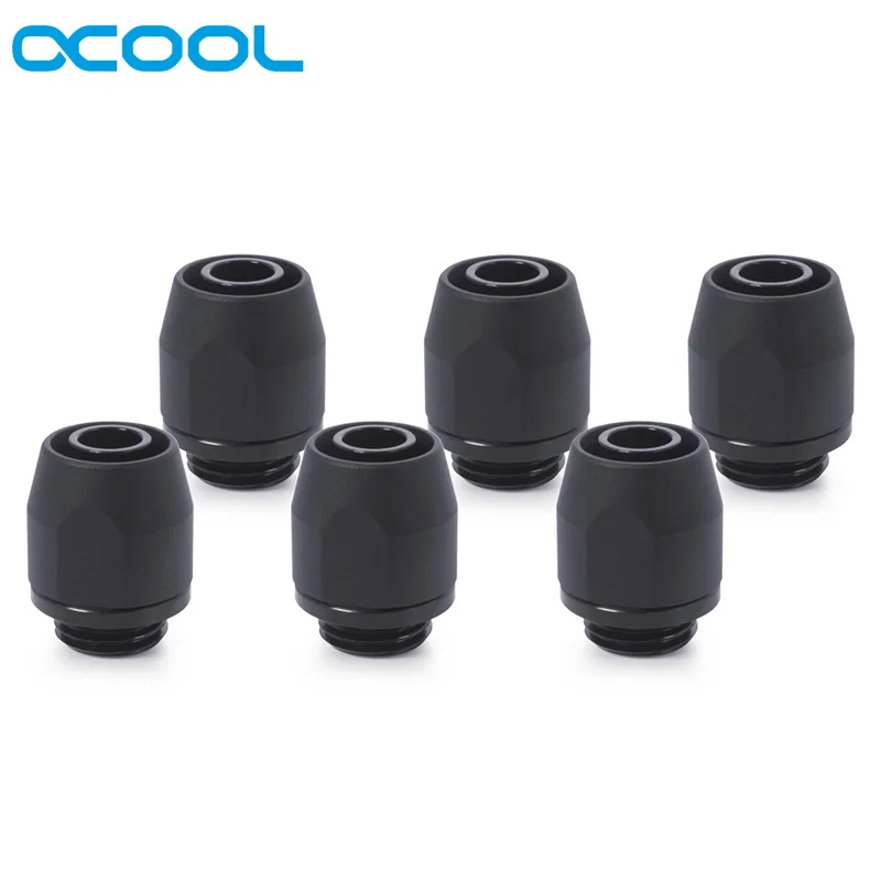 Alphacool metalen HF-compressiefitting TPV, 12,7x7,6 mm zachte buisconnector recht, 6-delige set, verbindingsoplossingen voor verrassing