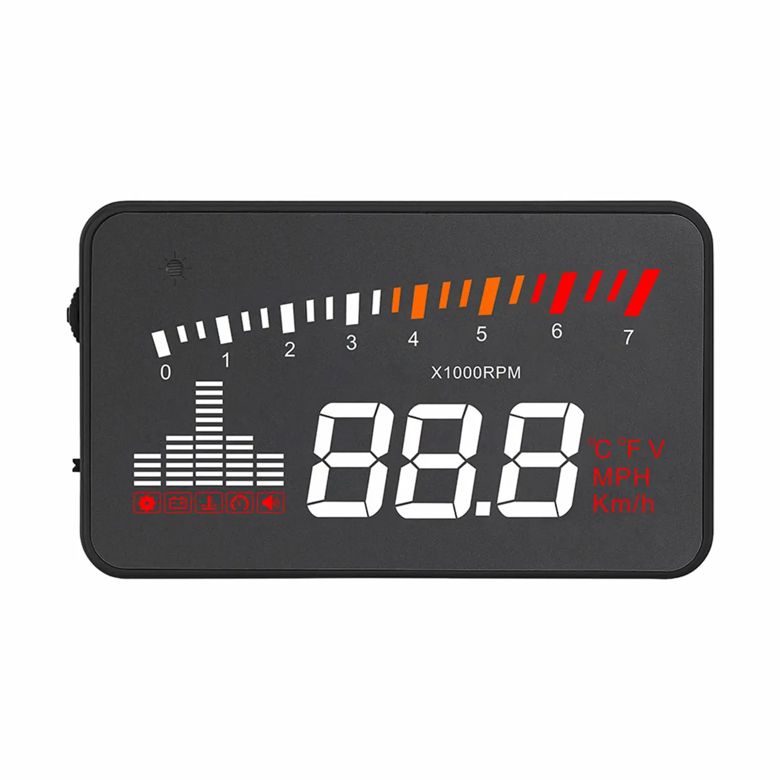 

Car Heads up Display Durable Water Temperature Sturdy Overspeed Security Alarm Brightness Adjustment Windshield Projector