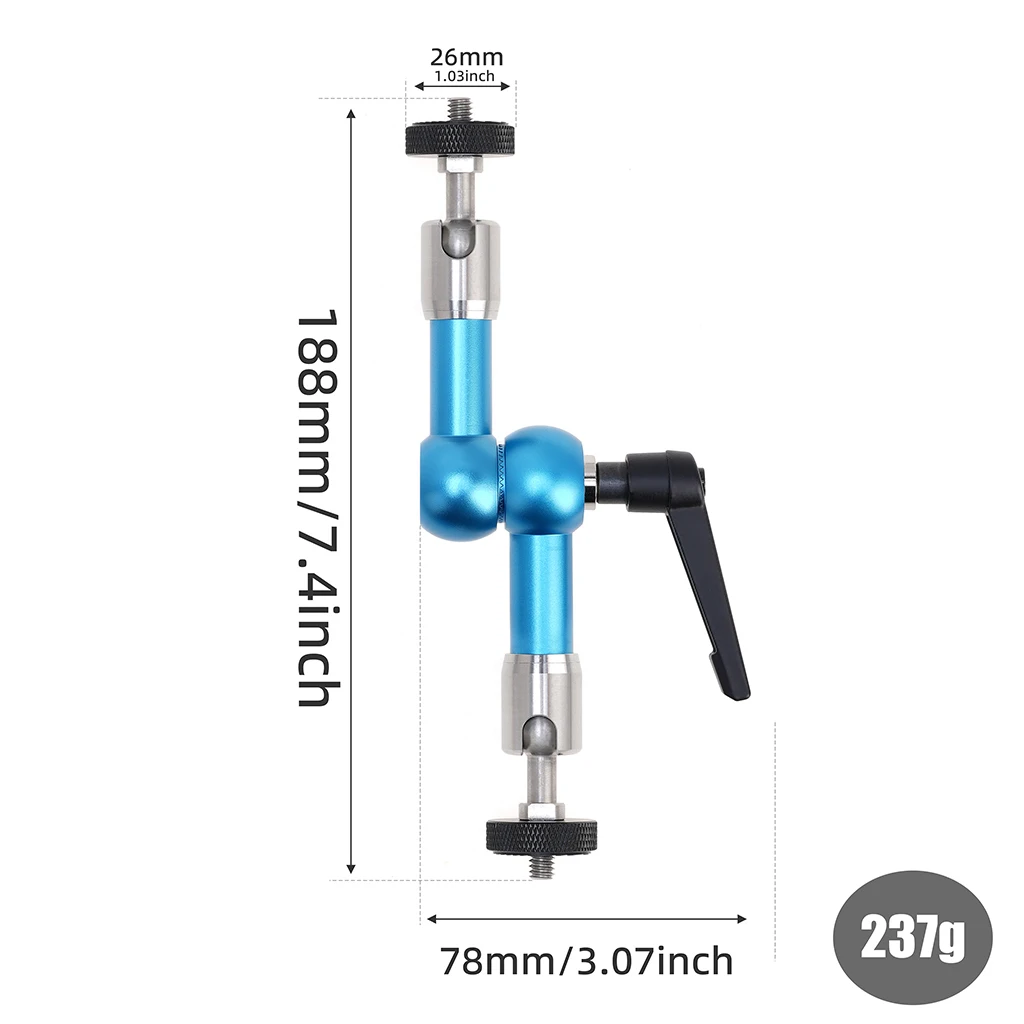 11/7" Adjustable Friction Magic Arm with 1/4" Screw For DSLR Camera Cage Flash LED Light Microphone Monitor Mount Holder Stand