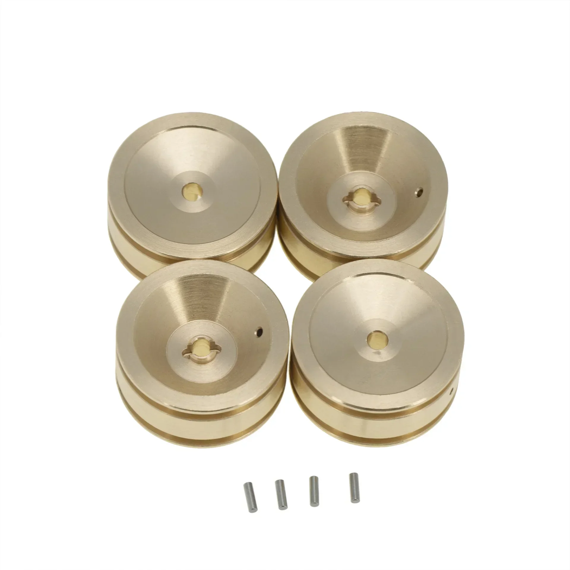 57EE 4pcs Brass Hub Counterweight Wheel for 1/24 Axial SCX24 90081 RC Model Car Accessories Update Parts